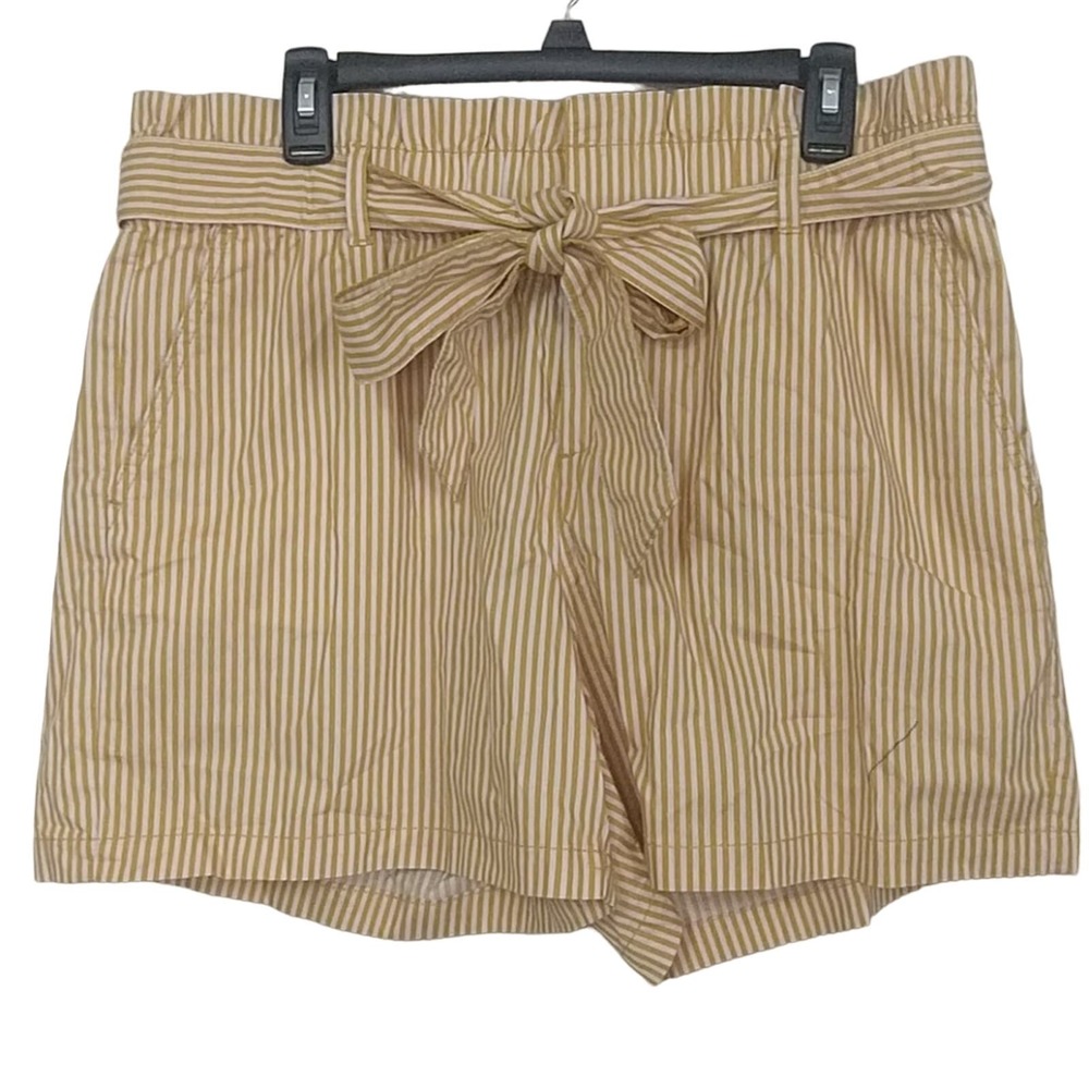 Liz Claiborne Paperbag Tie Waist Cotton Shorts 14 - Picture 1 of 11